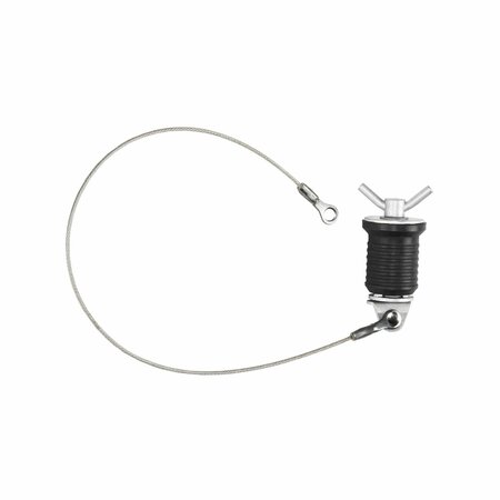 WHITECAP MARINE HARDWARE Tee Handle Drain Plug with SS Cable & Nut S-0211C